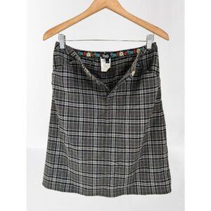 Dolce&Gabbana Skirt Tartan Wool Pockets Embroidery Made in Italy Size 30/44